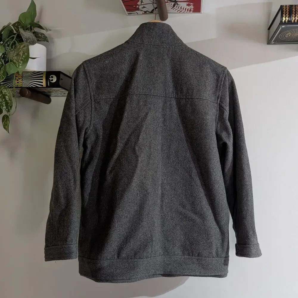 Old Navy Kids L (10-12) Wool Blend Moto Jacket Charcoal Gray